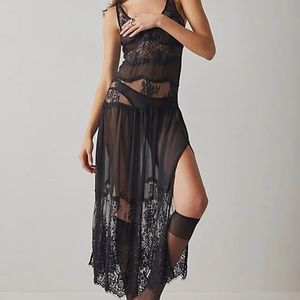 NWOT Free People Under My Spell Slip, Black, Small ($198)